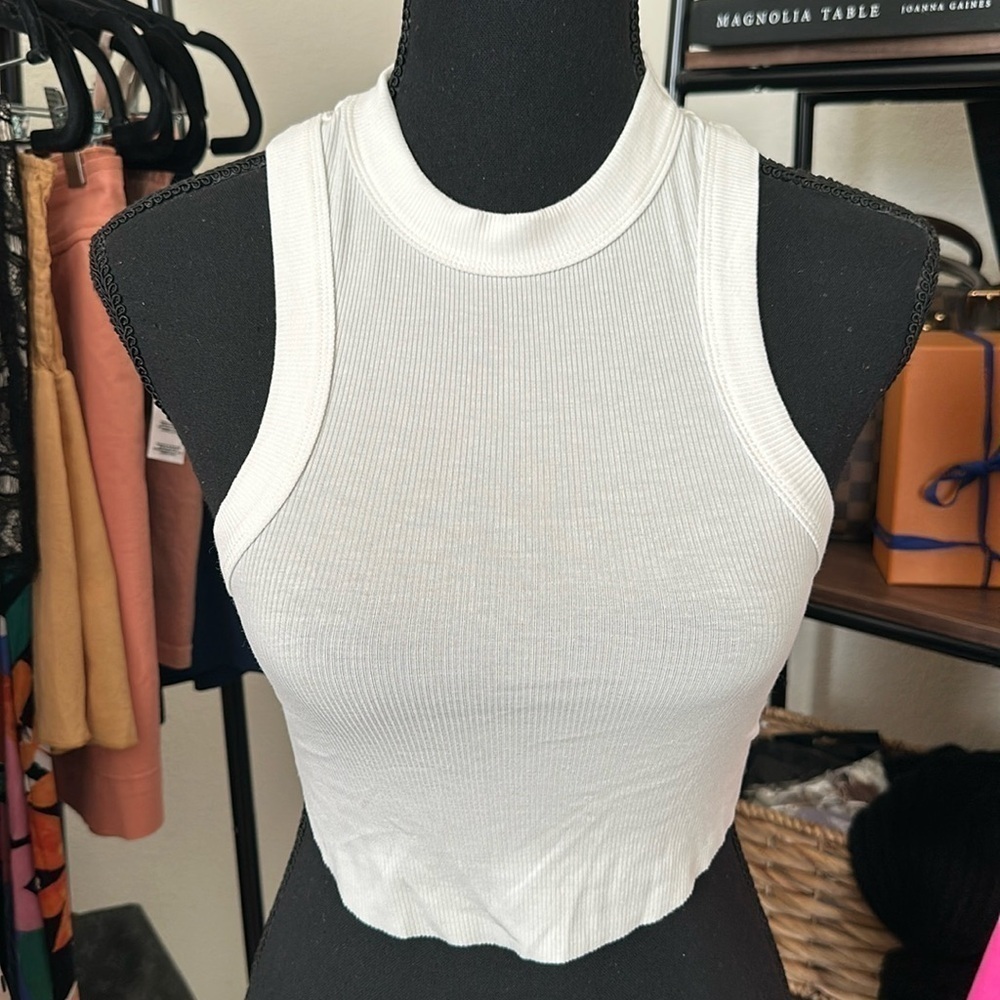 Nwt MATILDA RIB KNIT RACERBACK TANK TOP by olivaceous rose pink - Picture 3 of 5